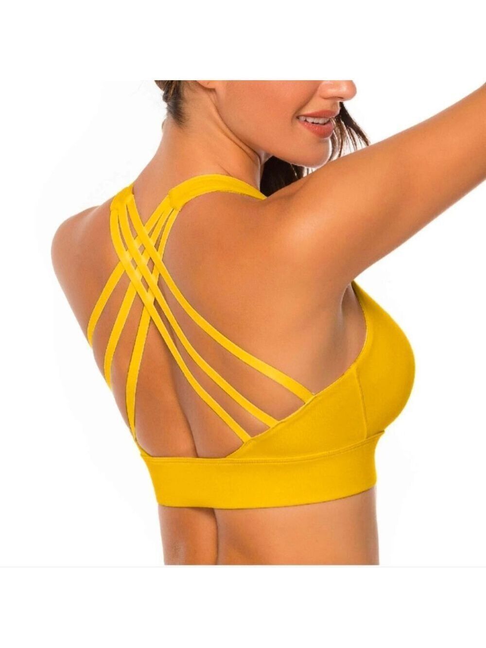 Nine Bull Strappy Cross Back Sports Bra with Removable Pads Size XXL